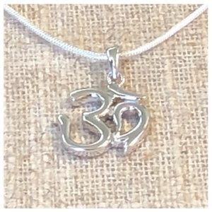 Beautiful Sterling Silver Necklace Om Pendant